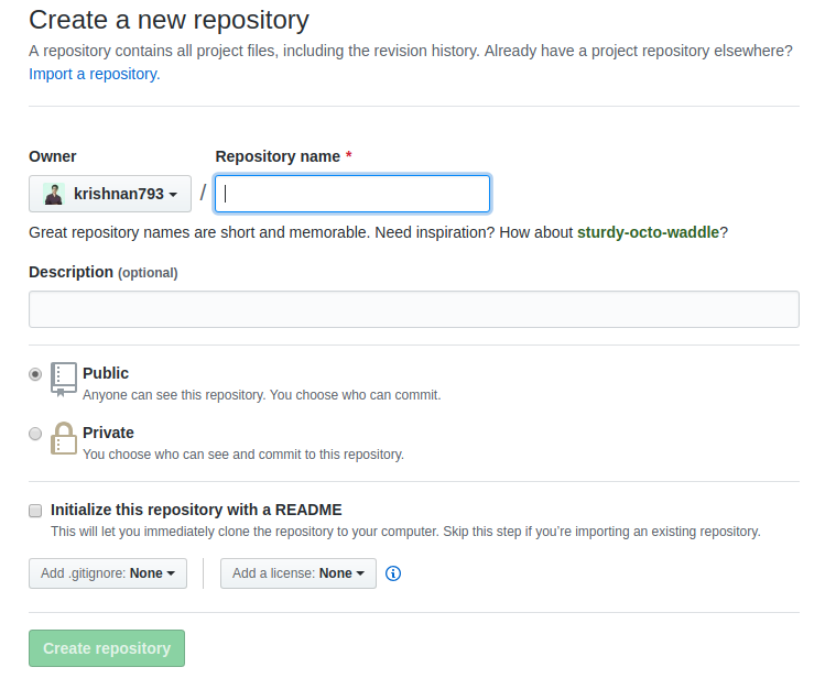 Create repository